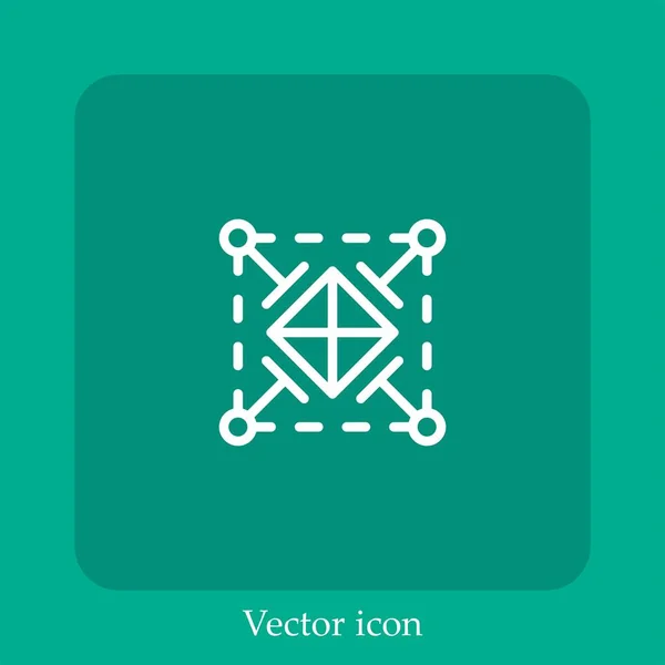 Icône Vectorielle Vue Supérieure Icône Linéaire Ligne Avec Course Modifiable — Image vectorielle