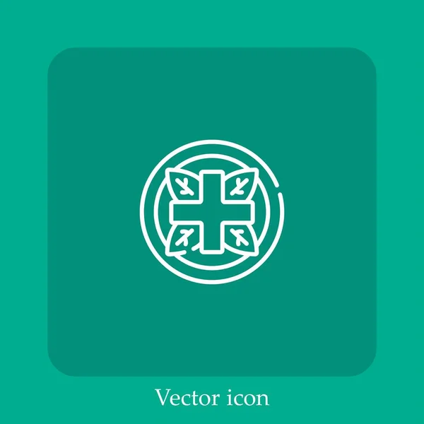 Icono Vector Medicina Alternativa Icon Line Lineal Con Carrera Editable — Vector de stock