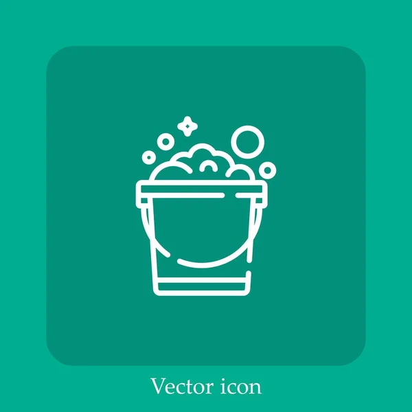 Icône Vectorielle Seau Icône Linéaire Ligne Avec Course Modifiable — Image vectorielle