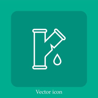 Sızdırma vektörü doğrusal simgesi. Düzenlenebilir vuruş ile satır
