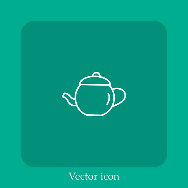 Ícone Vetor Café Linear Icon Line Com Curso Editável — Vetor de Stock