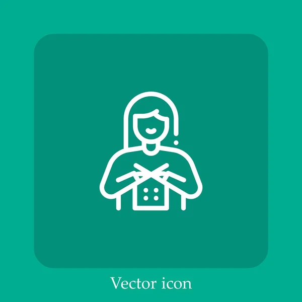 Icono Vector Punto Icon Line Lineal Con Carrera Editable — Vector de stock