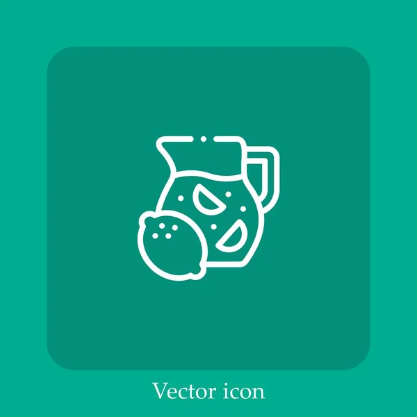 Zitronensaft Vektorsymbol Linear Icon Line Mit Editierbarem Strich — Stockvektor