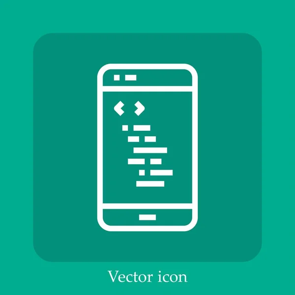 Ícone Vetor Móvel Linear Icon Line Com Curso Editável — Vetor de Stock
