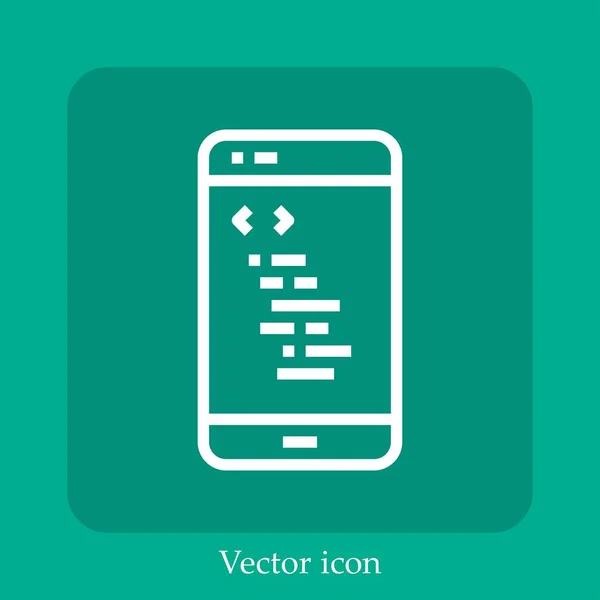 Icono Del Vector Móvil Icon Line Lineal Con Carrera Editable — Vector de stock