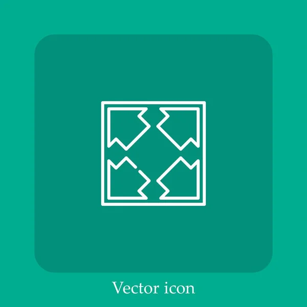 Ridimensiona Icona Vettoriale Lineare Icon Line Con Tratto Modificabile — Vettoriale Stock