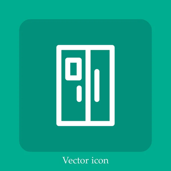 Refrigerator Vector Icon Linear Icon Line Editable Stroke — Stock Vector