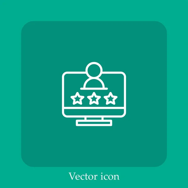 Review Vector Icon Linear Icon Line Editable Stroke — Stock Vector