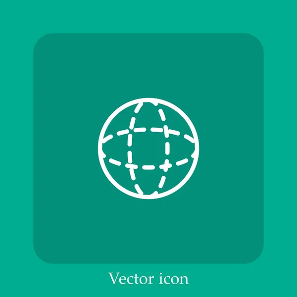 Icono Vector Rotación Icon Line Lineal Con Carrera Editable — Vector de stock