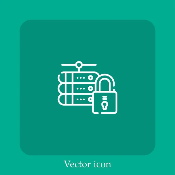 Icône Vectorielle Serveur Icône Linéaire Ligne Avec Trait Modifiable — Image vectorielle