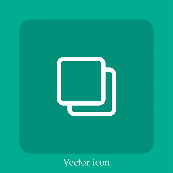 Carrés Icône Vectorielle Icône Linéaire Ligne Avec Course Modifiable — Image vectorielle