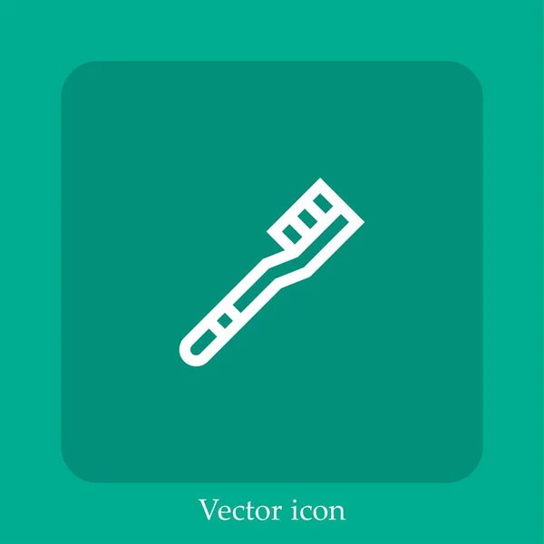 Fogkefe Vektor Ikon Lineáris Ikon Vonal Szerkeszthető Stroke — Stock Vector