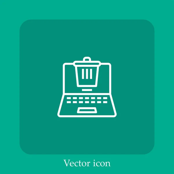 Trash Vektor Symbol Lineare Icon Line Mit Editierbarem Strich — Stockvektor