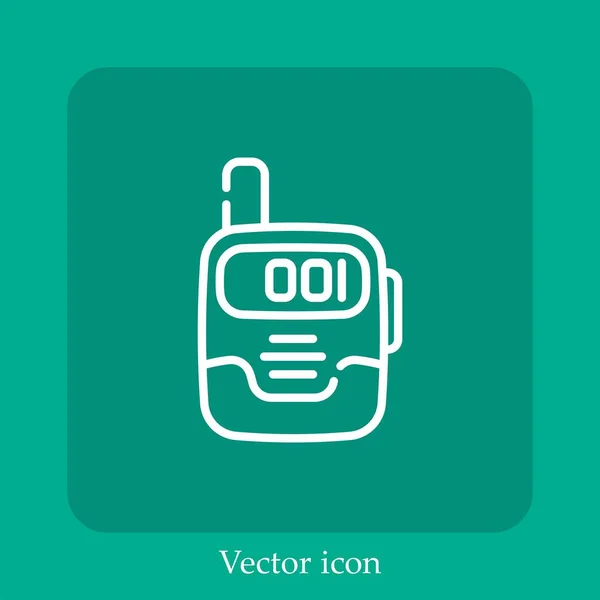 Ícone Vetorial Walkie Talkie Linear Icon Line Com Curso Editável — Vetor de Stock