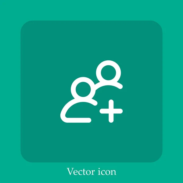 Añadir Icono Vector Grupo Icono Lineal Línea Con Carrera Editable — Vector de stock