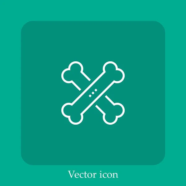 Ícone Vetor Ossos Linear Icon Line Com Curso Editável — Vetor de Stock