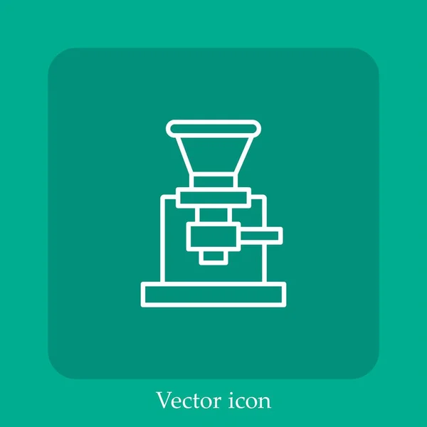 Máquina Café Ícone Vetor Linear Icon Line Com Curso Editável — Vetor de Stock