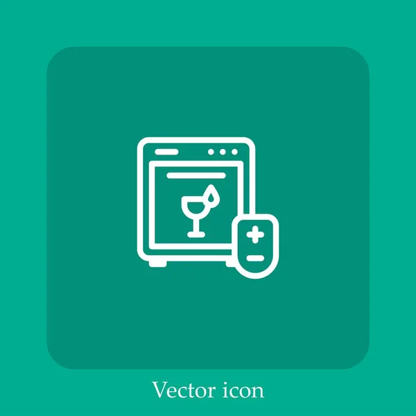 Icône Vectorielle Lave Vaisselle Icône Linéaire Ligne Avec Course Modifiable — Image vectorielle