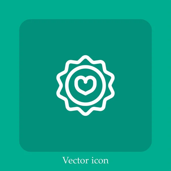 Icono Vectorial Favorito Icon Line Lineal Con Carrera Editable — Vector de stock