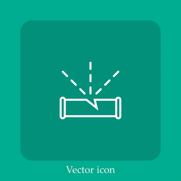 Ícone Vetor Vazamento Linear Icon Line Com Curso Editável — Vetor de Stock