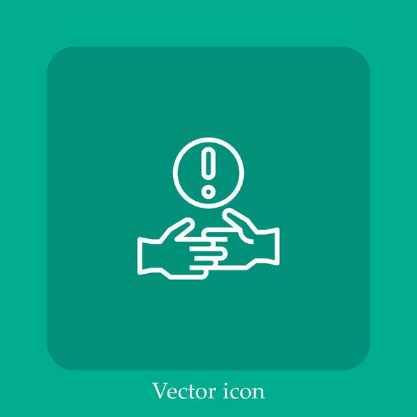 Kein Handshake Vektor Symbol Lineare Icon Line Mit Editierbarem Strich — Stockvektor