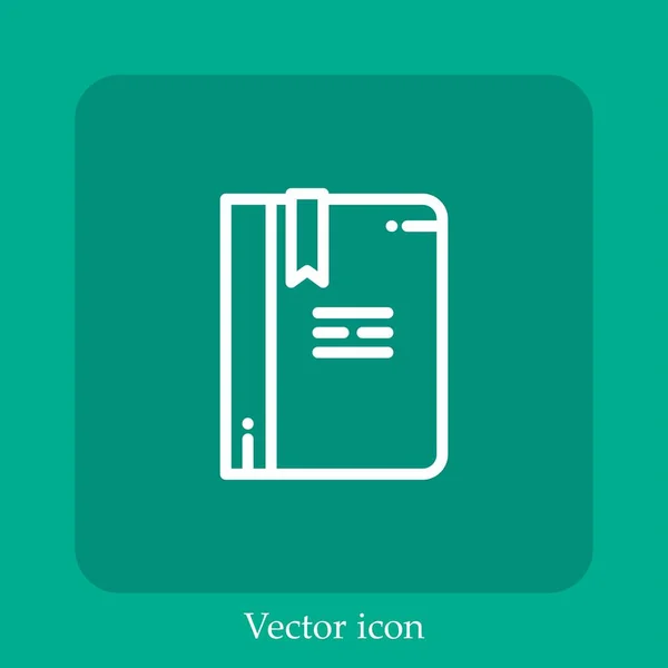 Ícone Vetorial Notebook Linear Icon Line Com Curso Editável — Vetor de Stock