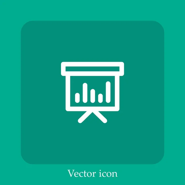 Präsentation Vektor Symbol Lineare Icon Line Mit Editierbarem Strich — Stockvektor