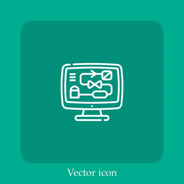 Schema Vektorsymbol Lineare Icon Line Mit Editierbarem Strich — Stockvektor