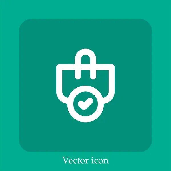 Ícone Vetor Saco Compras Linear Icon Line Com Curso Editável —  Vetores de Stock