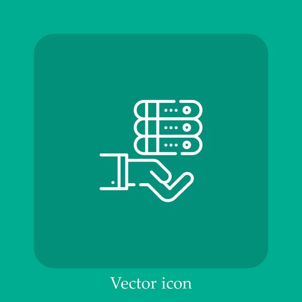 Icône Vectorielle Serveur Icône Linéaire Ligne Avec Trait Modifiable — Image vectorielle