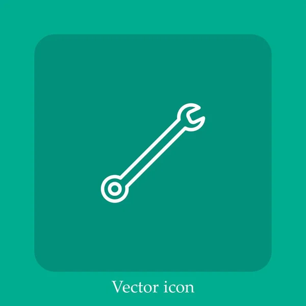 Ícone Vetor Chave Linear Icon Line Com Curso Editável — Vetor de Stock