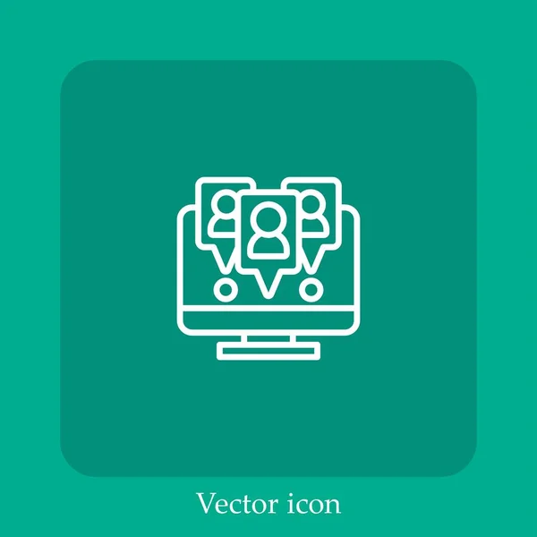Icona Vettoriale Utente Icon Line Lineare Con Tratto Modificabile — Vettoriale Stock