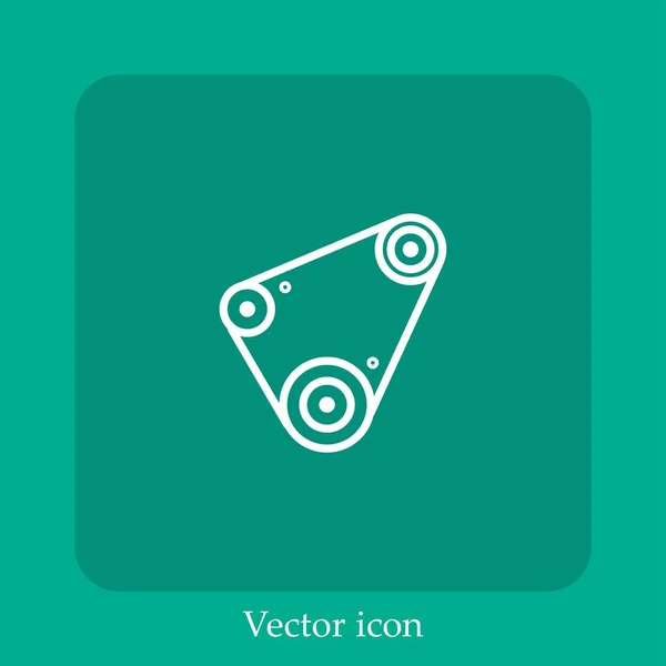 Icône Vectorielle Ceinture Icône Linéaire Ligne Avec Course Modifiable — Image vectorielle