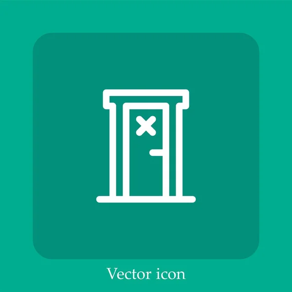 Türvektorsymbol Linear Icon Line Mit Editierbarem Strich — Stockvektor