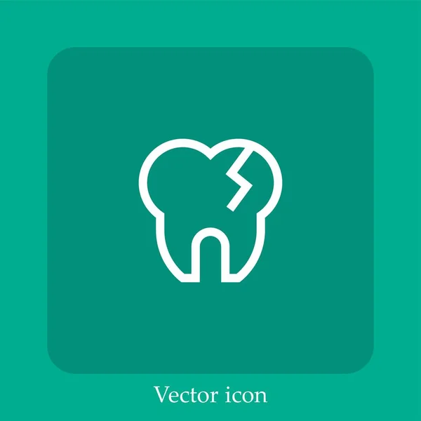Ícone Vetor Dental Linear Icon Line Com Curso Editável — Vetor de Stock