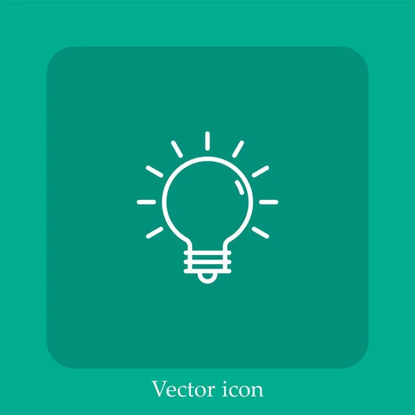 Ícone Vetor Ideia Linear Icon Line Com Curso Editável — Vetor de Stock