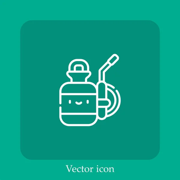 Icône Vectorielle Fumigée Icône Linéaire Ligne Avec Trait Modifiable — Image vectorielle