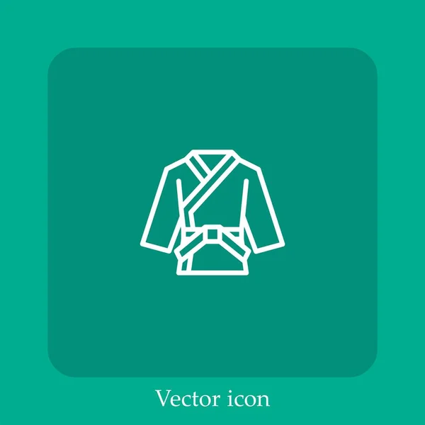 Icône Vectorielle Judo Icône Linéaire Ligne Avec Course Modifiable — Image vectorielle