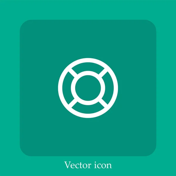 Ícone Vetorial Salva Vidas Linear Icon Line Com Curso Editável — Vetor de Stock