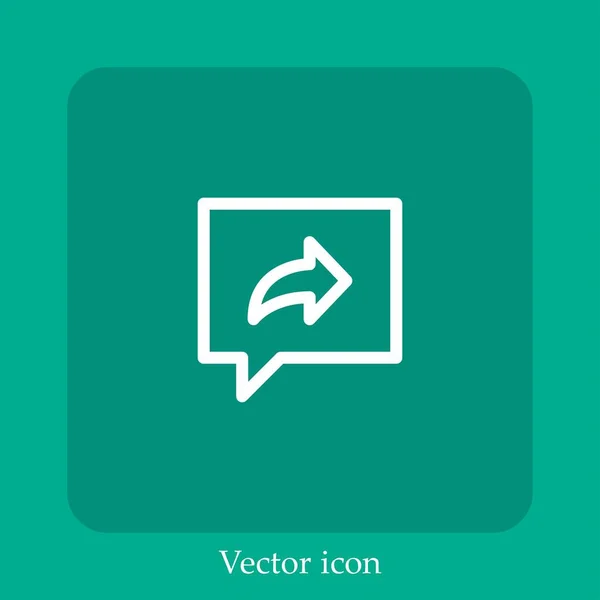 Compartilhar Ícone Vetorial Linear Icon Line Com Curso Editável — Vetor de Stock