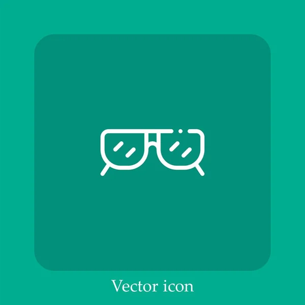 Gafas Sol Icono Vectorial Icon Line Lineal Con Carrera Editable — Archivo Imágenes Vectoriales