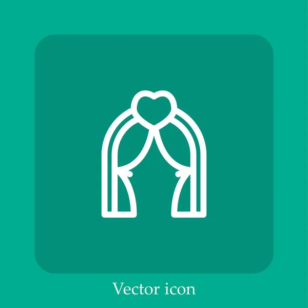 Ícone Vetor Arco Casamento Linear Icon Line Com Curso Editável — Vetor de Stock