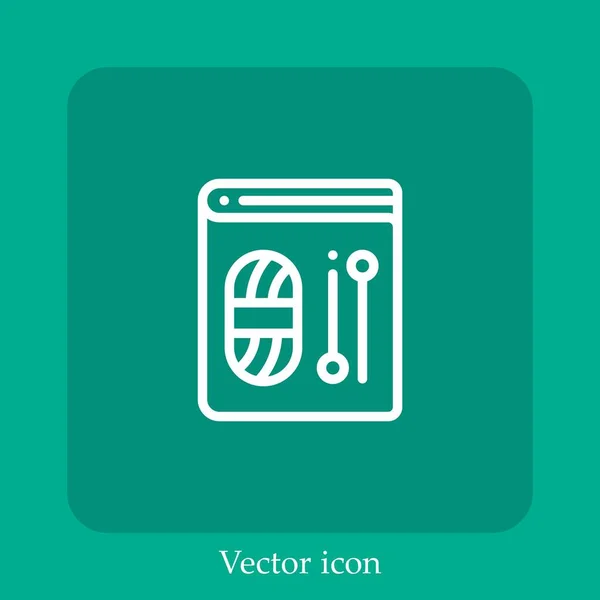 Icône Vectorielle Livre Icône Linéaire Ligne Avec Trait Modifiable — Image vectorielle