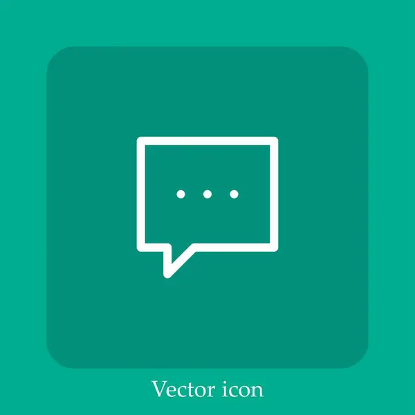 Comentar Ícone Vetorial Linear Icon Line Com Curso Editável —  Vetores de Stock