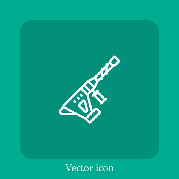Линейная Иконка Вектора Молота Сверла Строка Редактируемым Ударом — стоковый вектор