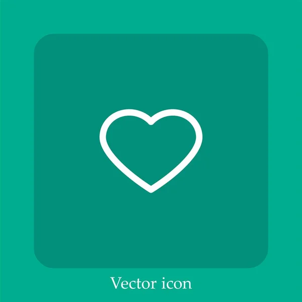 Herz Vektorsymbol Lineare Icon Line Mit Editierbarem Strich — Stockvektor