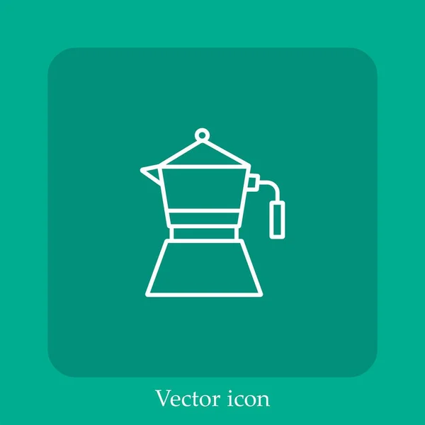 Moka Pot Vector Icon Linear Icon Line Editable Stroke — Stock Vector