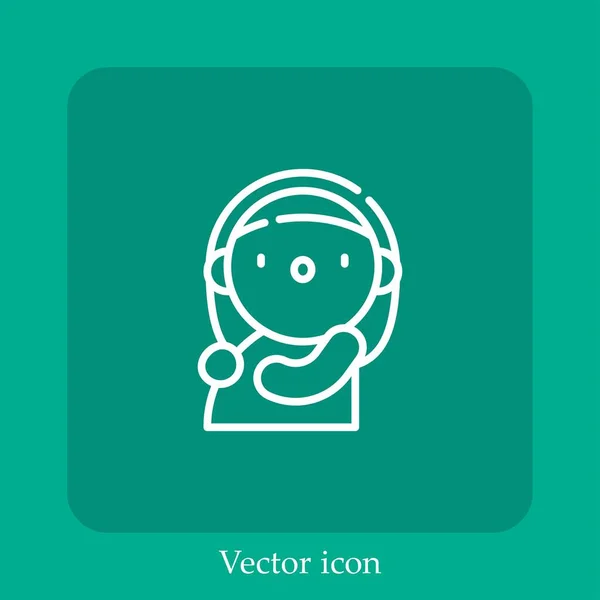 Schwangeres Vektorsymbol Lineare Icon Line Mit Editierbarem Strich — Stockvektor