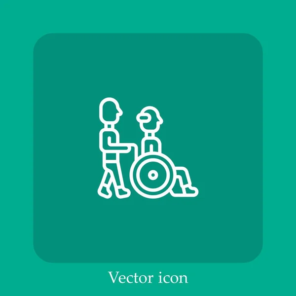Carer Icono Vector Icon Line Lineal Con Carrera Editable Gráficos vectoriales