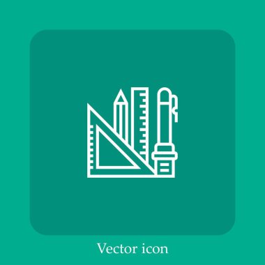 Kırtasiye vektörü simgesi doğrusal simgesi. Düzenlenebilir vuruş ile satır